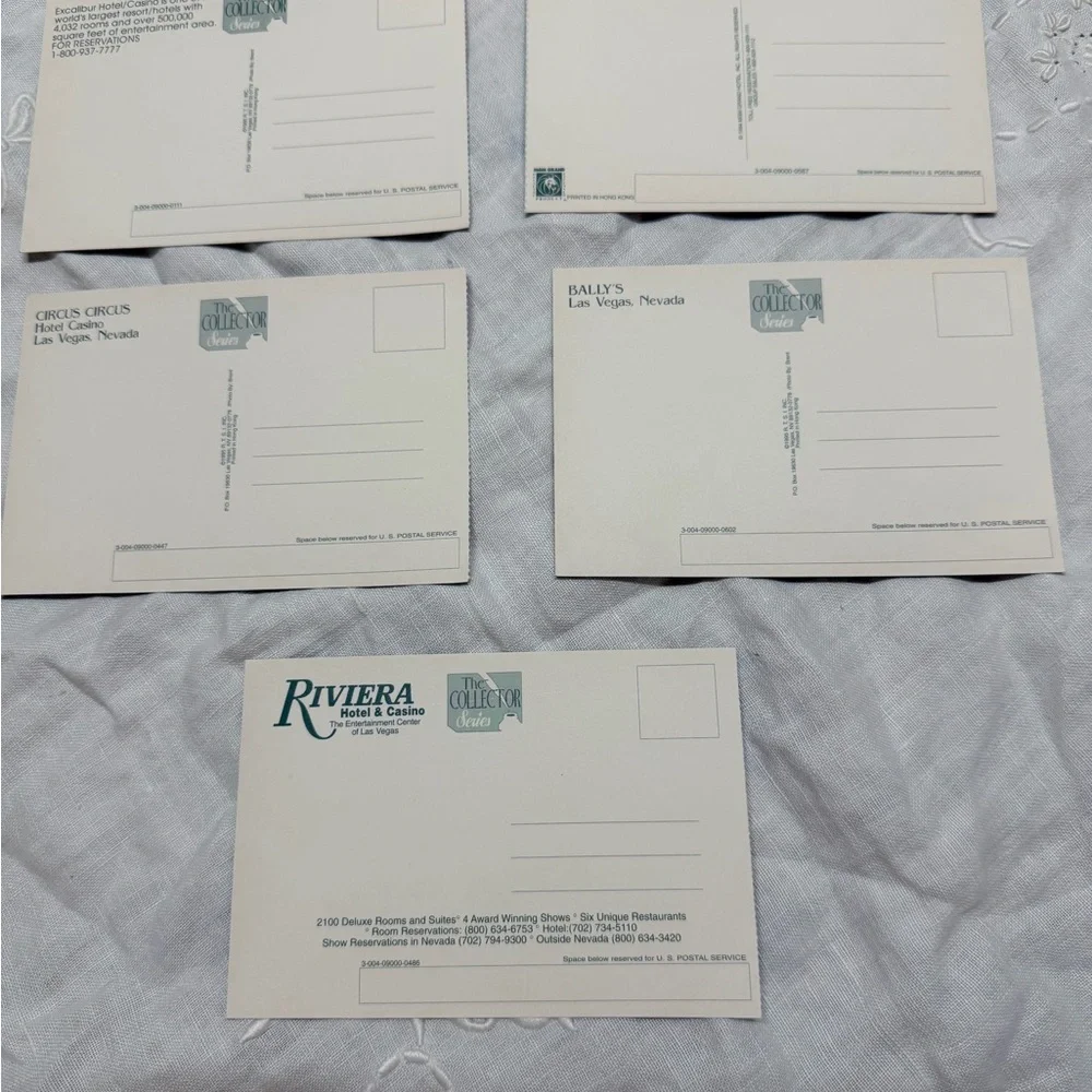 1990’s Las Vegas Postcard‎ Lot (5) MGM Grand, Riviera, Bally’s, CC, Collectible
